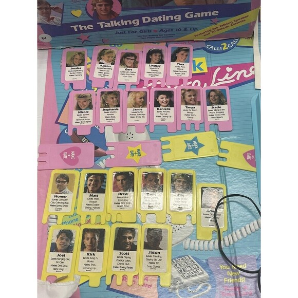 Vintage Girl Talk Date Line Board Game Dateline 1989  No Cassete Incomplete - Picture 4 of 16
